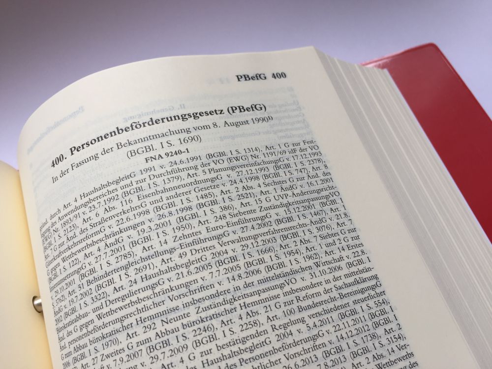 Visual zu Personenbefoerderungsgesetz und Regulierung