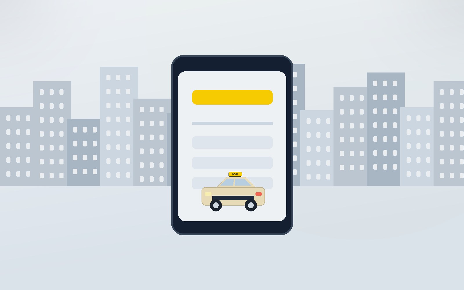 Smartphone mit digitaler Taxi-Bestellung